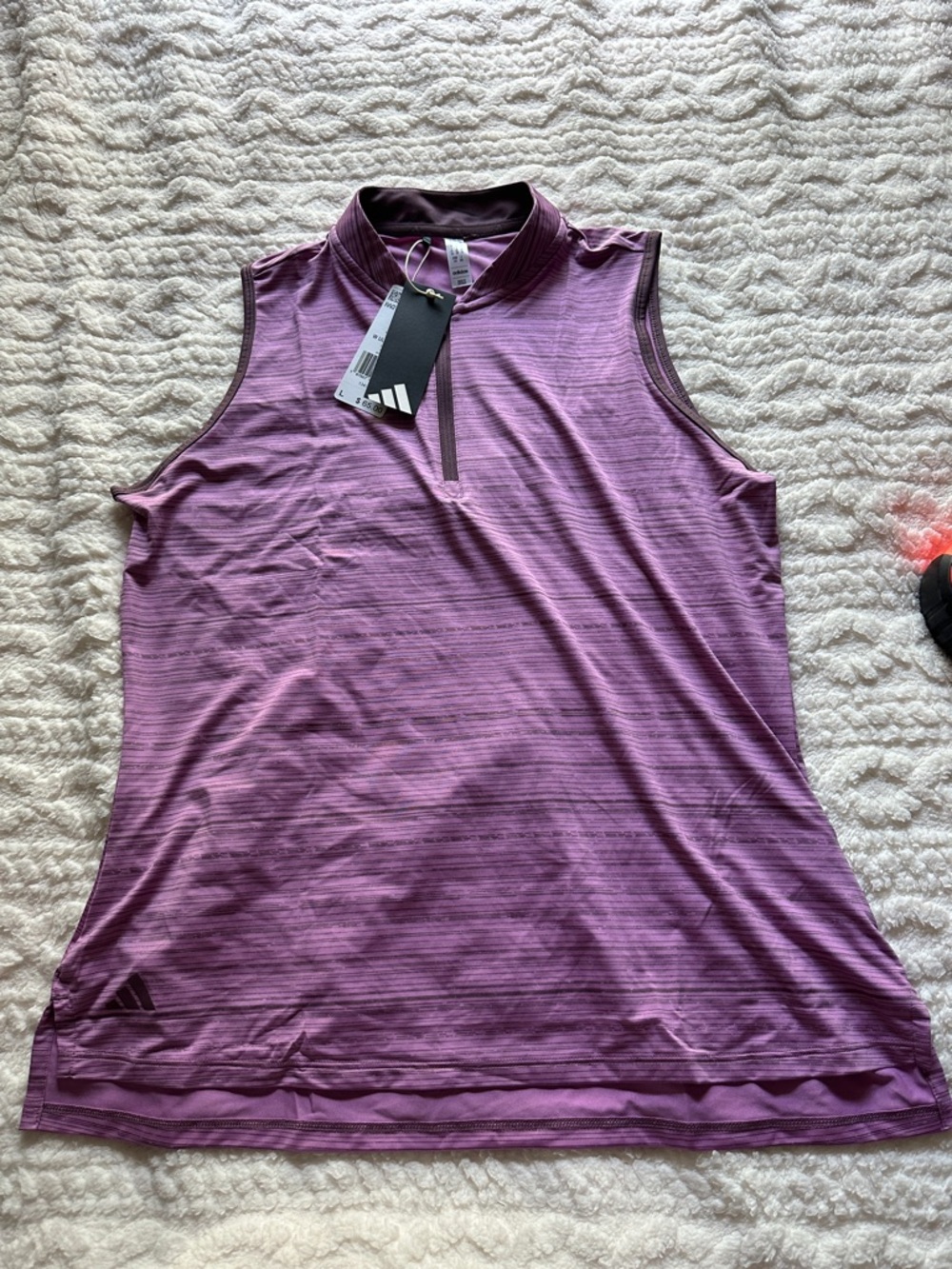 adidas Women’s Plum Sleeveless Zip-Front Golf Tank